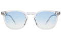 Front view of Eldridge 48 Sunglasses in Clear/Blue Flat Gradient See Through