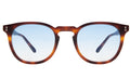 Front view of Eldridge 48 Sunglasses in Havana/Blue Flat Gradient See Through