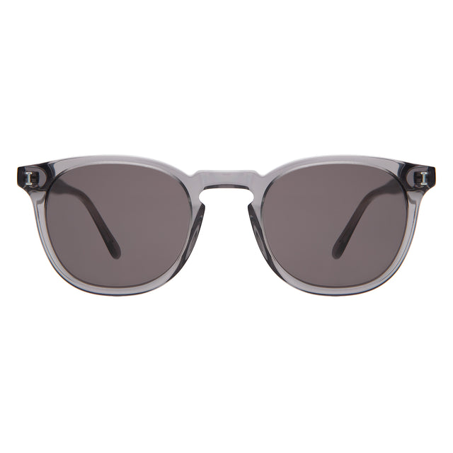 Eldridge 48 Sunglasses front view in Mercury with Grey Flat