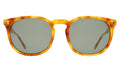 Front view of Eldridge 56 Sunglasses in Amber/Olive Flat