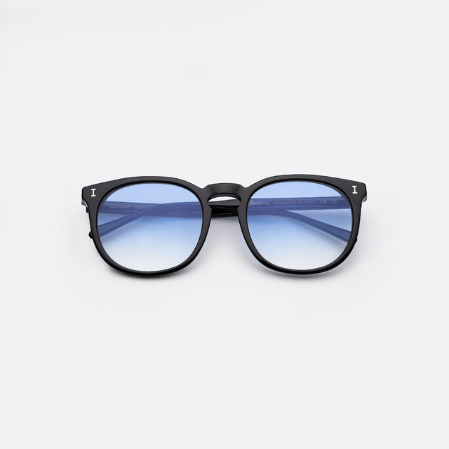Eldridge 56 Sunglasses side view in Black / Blue Flat Gradient See Through
