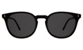 Front view of Eldridge 56 Light Sunglasses in Black/Grey Flat