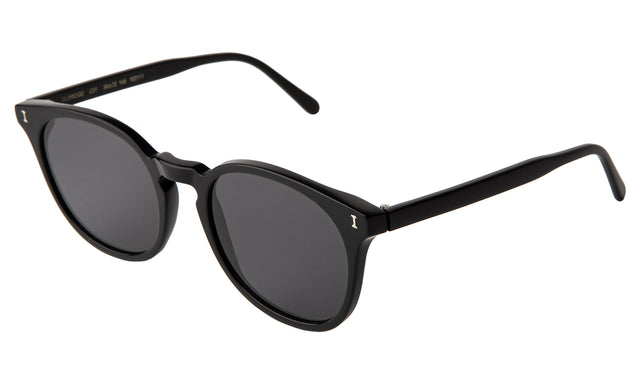 Eldridge 56 Light Sunglasses side view in Black / Grey Flat