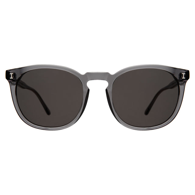 Eldridge 56 Sunglasses front view in Mercury with Grey Flat