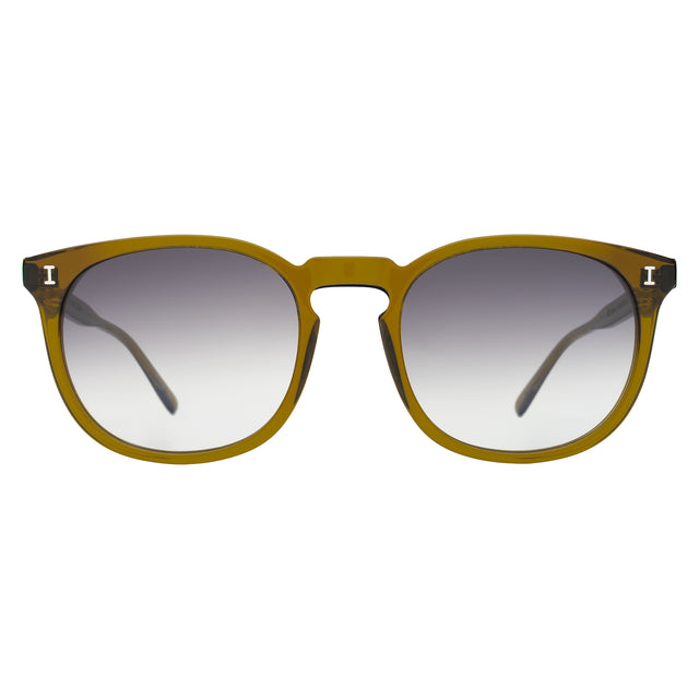 Eldridge 56 Sunglasses front view in Moss with Grey Flat Gradient