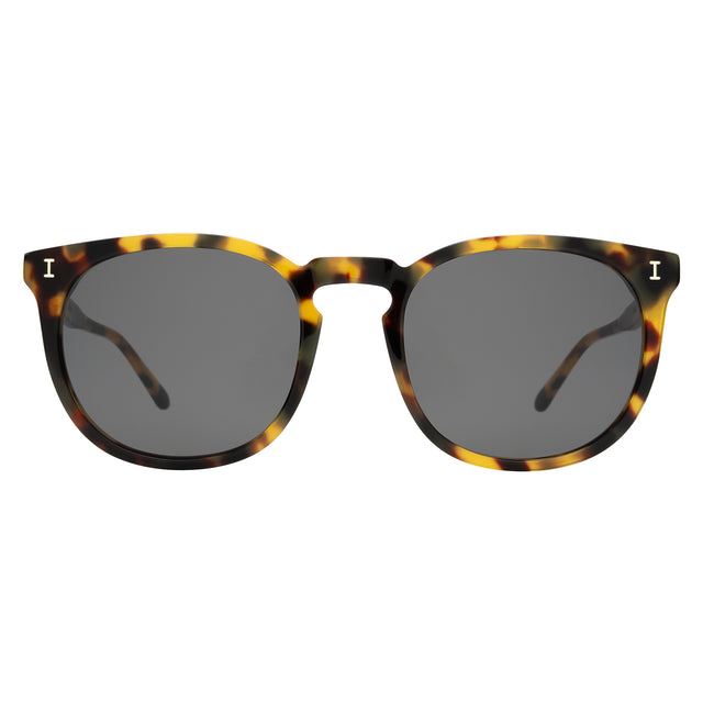 Eldridge 56 Sunglasses front view in Tortoise with Grey Flat