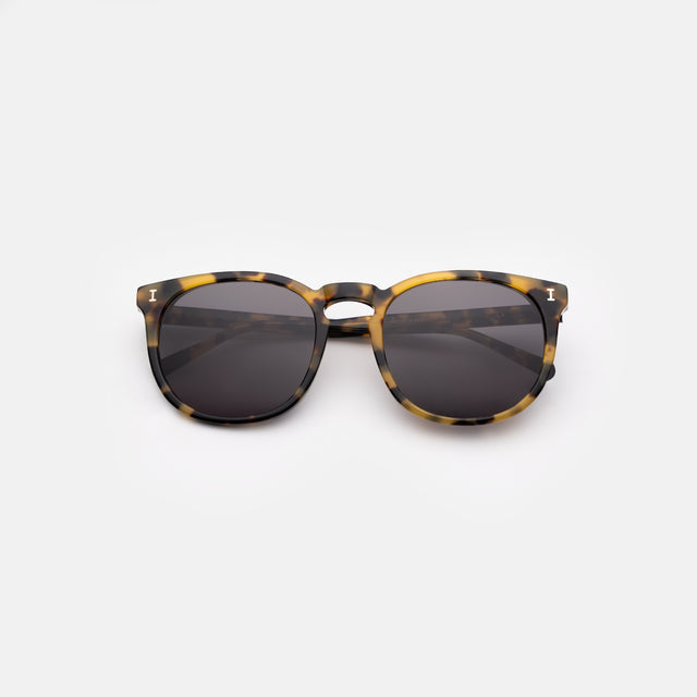 Eldridge 56 Sunglasses side view in Tortoise / Grey Flat