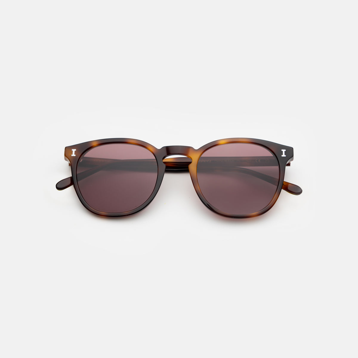 Eldridge Sunglasses in Havana with Plum Flat See Through lenses