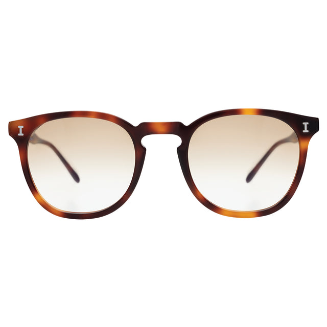 Eldridge Sunglasses front view in Havana with Taupe Flat Gradient