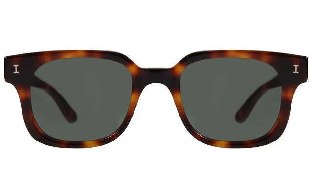 Ellison Sunglasses front view in Havana with Olive Flat