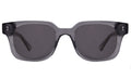 Front view of Ellison Sunglasses in Mercury/Grey Flat