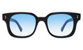 Front view of Ellison Sunglasses in Black/Blue Flat Gradient See Through