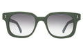 Front view of Ellison Sunglasses in Matte Eucalyptus/Grey Flat Gradient