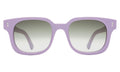 Front view of Ellison Sunglasses in Matte Lavender/Olive Flat Gradient
