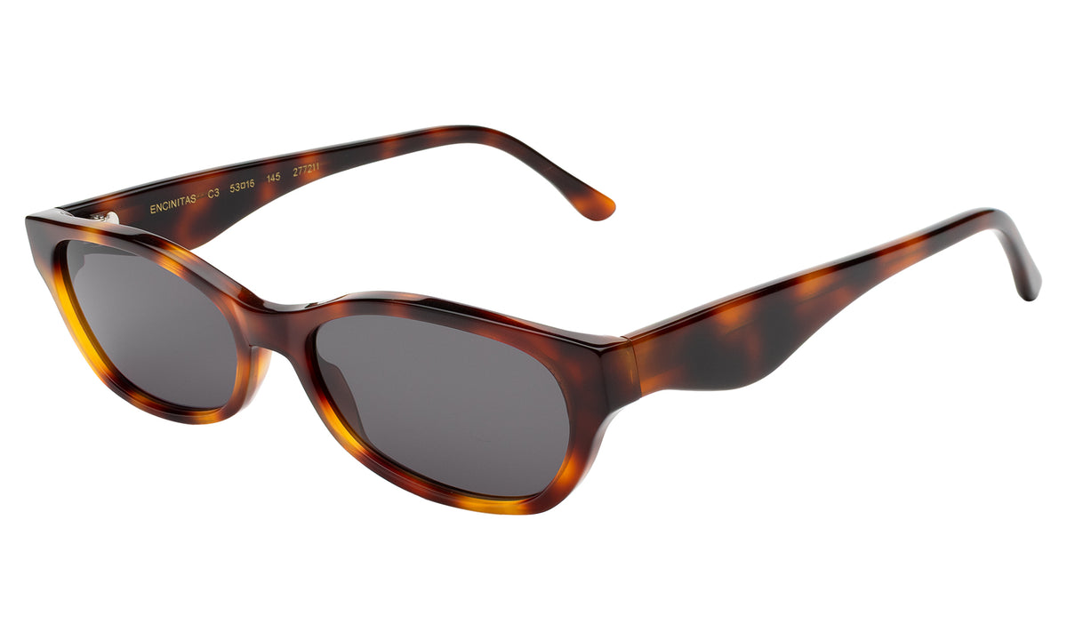 Encinitas Sunglasses in Havana with Grey lenses, side view
