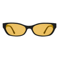 Front view of Encinitas Sunglasses in Black/Honey See Through