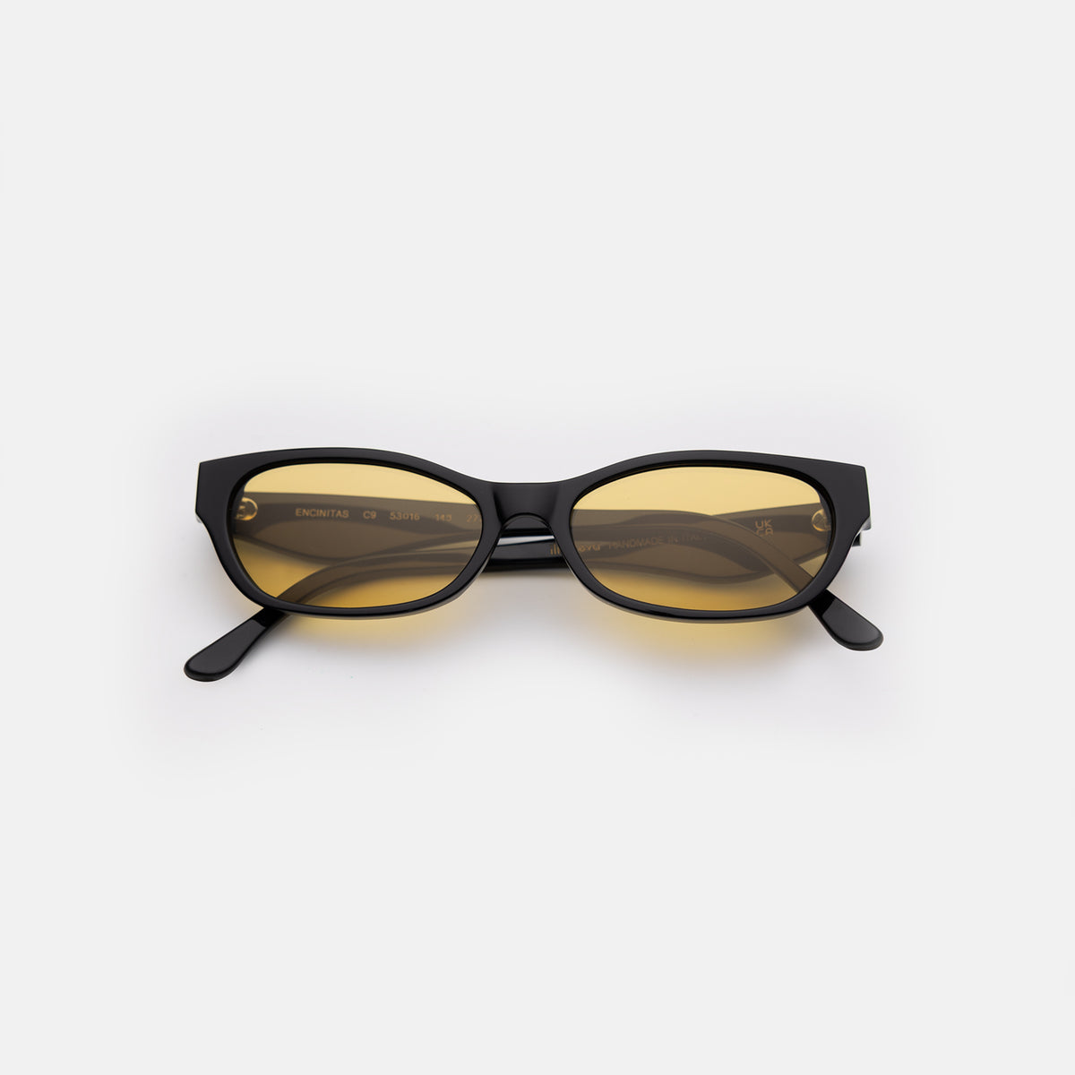 Encinitas Sunglasses in Black with Honey See Through lenses