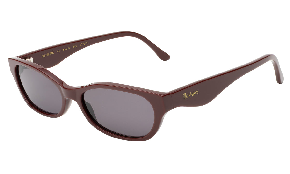 Encinitas Sunglasses in Bordeaux with Grey lenses, side view