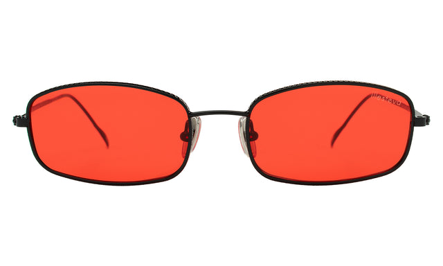 Flushing Sunglasses in Black with Red Flat See Through