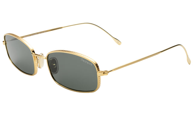 Flushing Sunglasses Side Profile in Gold / Olive Flat