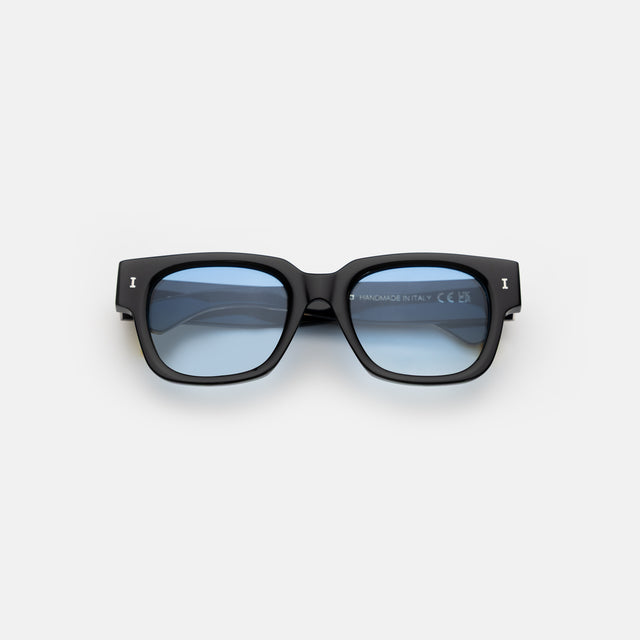Francesco Sunglasses side view in Black/Gold / Blue Gradient See Through