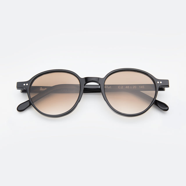 Frankfurt Sunglasses front view in Black with Taupe Gradient