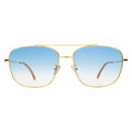 Front view of Frankie Sunglasses in Gold/Blue Flat Gradient See Through