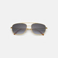 Front view of Frankie Sunglasses in Gold/Grey Flat Gradient