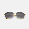 Front view of Frankie Sunglasses in Gold/Grey Flat Gradient