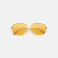 Front view of Frankie Sunglasses in Gold/Honey Flat See Through