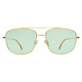 Front view of Frankie Sunglasses in Gold/Mint Flat See Through