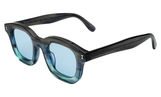 George Sunglasses Side Profile in Deep Sea / Light Blue Flat See Through