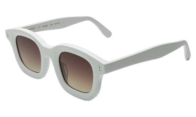 George Sunglasses side view in White / Brown Flat Gradient