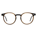 Front view of Great Jones Titanium Optical in Scotch/Matte Black/Optical