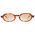 Front view of Hamburg Sunglasses in Gold Amber/Taupe Flat Gradient