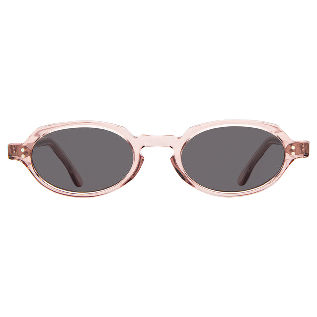Hamburg Sunglasses front view in Rose Blush with Grey Flat