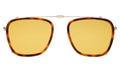Front view of Lafayette Clip On in Havana/Gold/Honey See Through