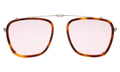 Front view of Lafayette Clip On in Havana/Silver/Dusty Pink See Through