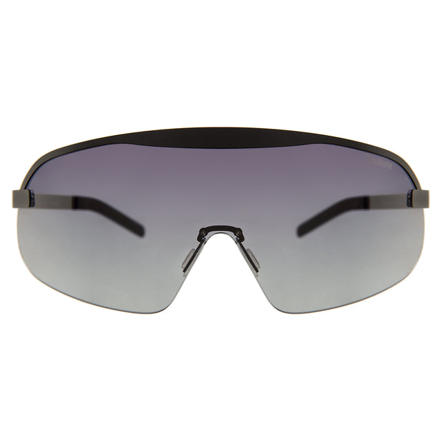 Hopper Sunglasses front view in Matte Black with Grey Gradient