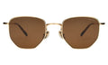 Front view of Hunter Sunglasses in Gold/Brown