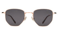 Front view of Hunter Sunglasses in Rose Gold/Grey