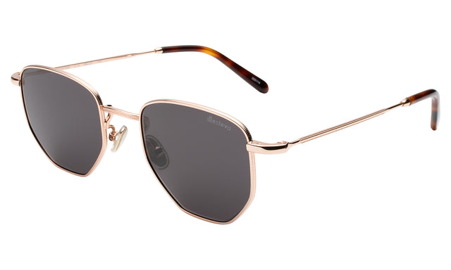 Hunter Sunglasses side view in Rose Gold / Grey