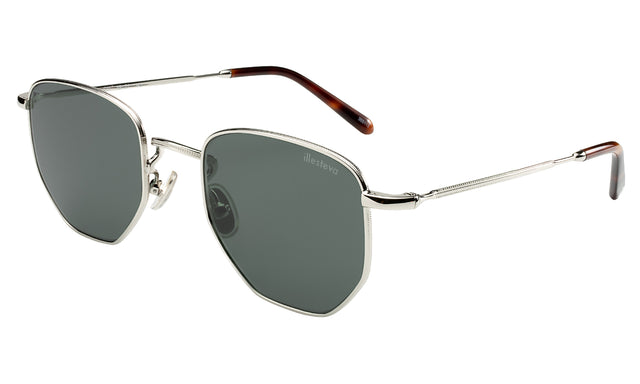 Hunter Sunglasses side view in Silver / Olive