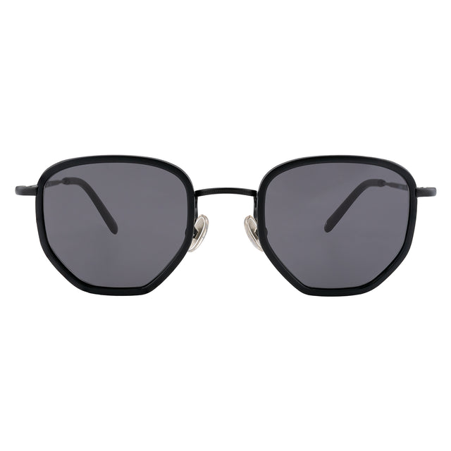 Hunter Ace Sunglasses front view in Matte Black with Grey