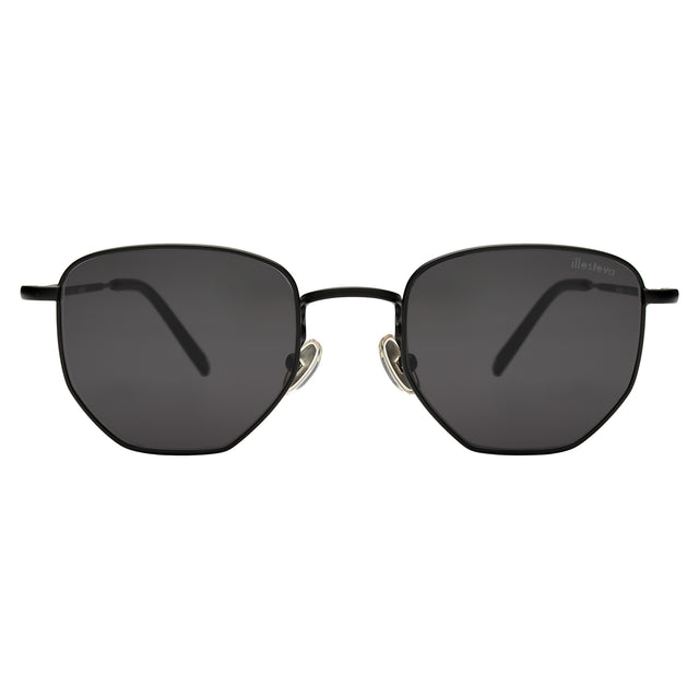 Hunter Sunglasses side view in All Matte Black / Grey