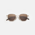 Front view of Hunter Sunglasses in Gold/Brown