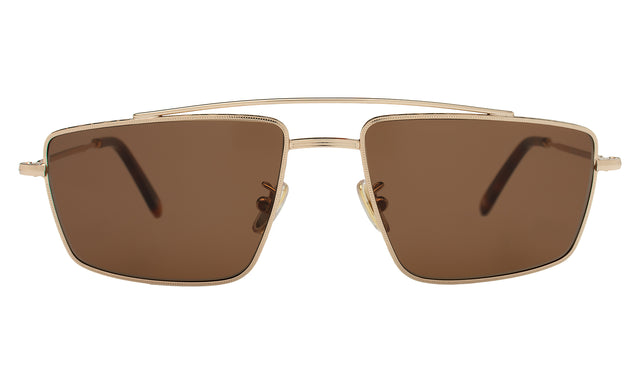 Jane Sunglasses front view in Rose Gold with Brown