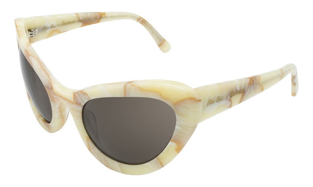 Kim Shui x illesteva side view in Savannah Cream Marble / Grey