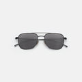 Front view of Lafayette Sunglasses in Black/Grey Flat