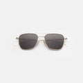 Front view of Lafayette Sunglasses in Gold/Grey Flat